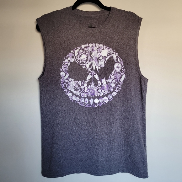 Nightmare Before Christmas JACK gray sleeveless graphic t-shirt DISNEY PARKS - Picture 7 of 8